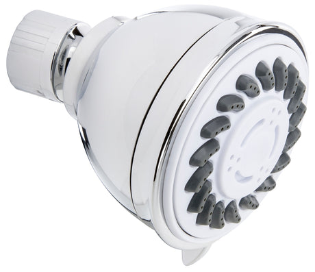 Stylewise K704CP Shower Head, Round, 1.8 gpm, 3 -Spray Function, Polished Chrome, 2.7 in Dia