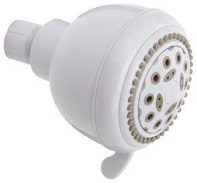 Stylewise K701WH Shower Head, Round, 1.8 gpm, 5 -Spray Function, 3.35 in Dia