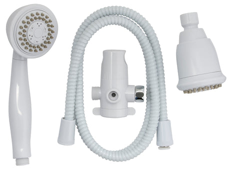 Stylewise K750WH Shower Head Kit, 1.8 gpm, 3 -Spray Function, 60 in L Hose