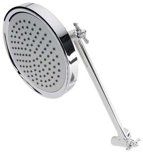Stylewise K731CP Adjustable Arm Shower Head, Round, 1.8 gpm, 1 -Spray Function, Polished Chrome, 5.8 in Dia