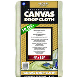 Premier GlobalGuard 4 ft. W X 15 ft. L 10 oz Professional Grade Canvas Drop Cloth 1 pk