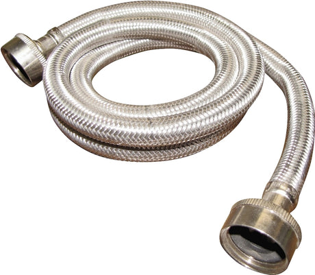 Plumb Pak PP23821 Washing Machine Pressure fill Hose, 3/4 in ID, 4 ft L, FHT, Stainless Steel