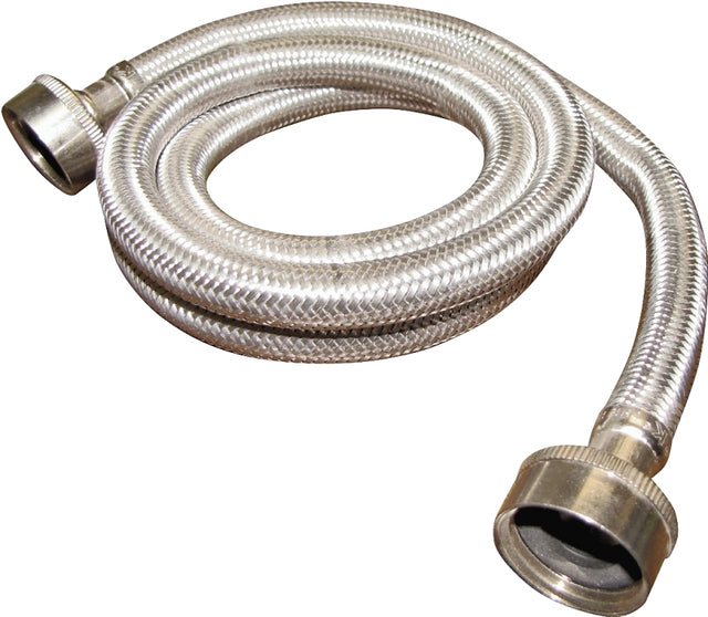 Plumb Pak PP23821 Washing Machine Pressure fill Hose, 3/4 in ID, 4 ft L, FHT, Stainless Steel