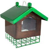 Heath 21705 Suet Cage Bird Feeder, Flipside, 5 Suet Cakes, Steel, Brown/Green, 8 in H