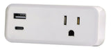 Powerzone ORSUC416 Surge Protector, 15 A, 125 V, 2-USB Port, 1-Outlet, White