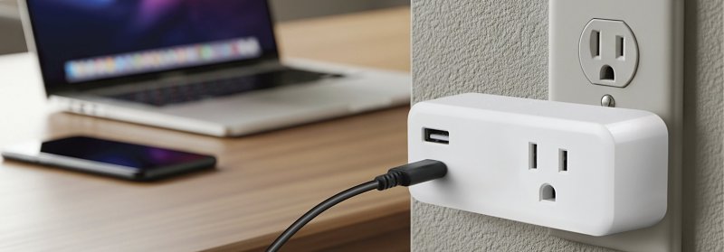 Powerzone ORSUC416 Surge Protector, 15 A, 125 V, 2-USB Port, 1-Outlet, White