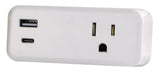 Powerzone ORSUC416 Surge Protector, 15 A, 125 V, 2-USB Port, 1-Outlet, White