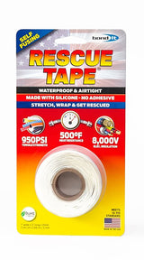 Harbor Products RT12012BWH Pipe Repair Tape, 12 ft L, 1 in W, Silicone Backing, White