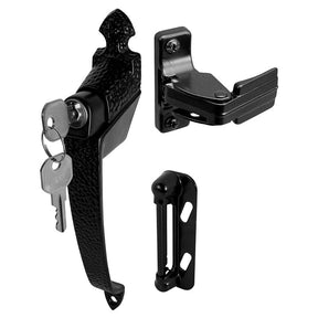 Prime-Line K 5080 Pushbutton Latch, Aluminum, Hammered, 1 to 1-1/4 in Thick Door