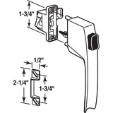 Prime-Line K 5145 Pushbutton Latch, White, 1-3/4 in Hole Spacing, Aluminum, 5/8 to 1-1/4 in Thick Door