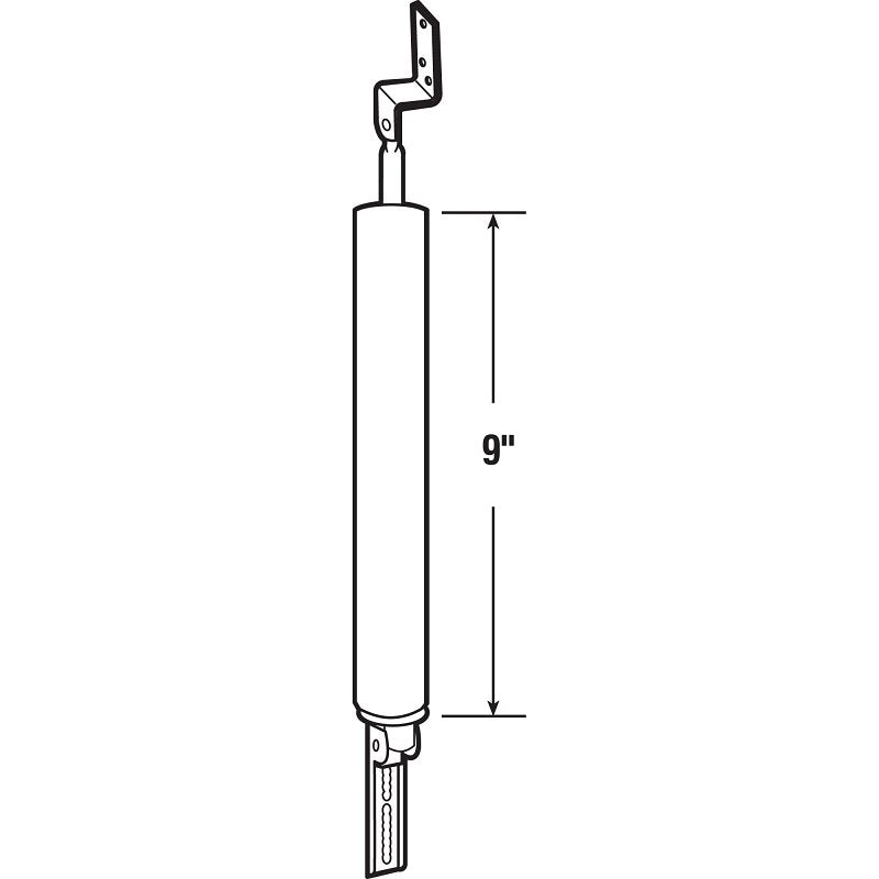 Prime-Line K 5158 Pneumatic Door Closer, White, 9 in L, Aluminum, Includes: Hardware Bracket, Fastener