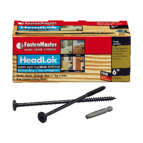 FastenMaster HeadLok 6 in. L Black Spider Flat Head Deck Screws 50 pk