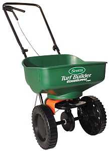 Scotts 76121 Mini Broadcast Spreader, 5000 sq-ft Coverage Area, 60 in W Spread, 23 lb, Plastic Hopper