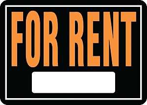 Hy-Ko Hy-Glo Series 802 Identification Sign, 14 x 9-1/4 in Dimensions, Rectangular, FOR RENT, Fluorescent Orange Legend, Pack of 12