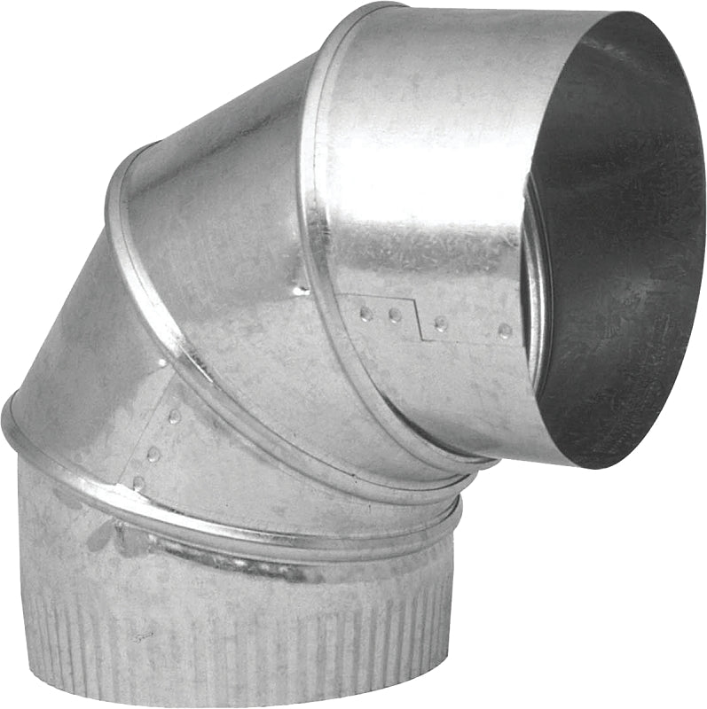 Imperial GV0296 90 deg Adjustable Elbow, 6 in Connection, 30 ga Gauge, Steel, Galvanized