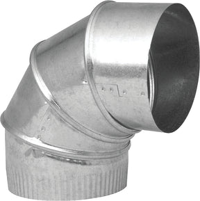 Imperial GV0296 90 deg Adjustable Elbow, 6 in Connection, 30 ga Gauge, Steel, Galvanized