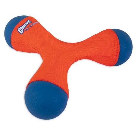 Chuckit! For Dog Blue/Orange Rubber Tri Bumper Tug Toy Medium 1 pk