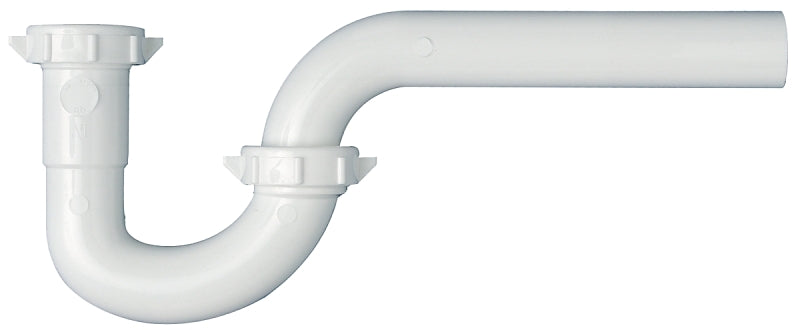 Plumb Pak PP20940 P-Trap, 1-1/2 x 1-1/2, 1-1/2 x 1-1/4 in, Slip-Joint, PVC, White