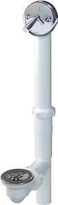 Plumb Pak PP209064 Lever Bath Drain Assembly, Plastic, White, Chrome-Plated