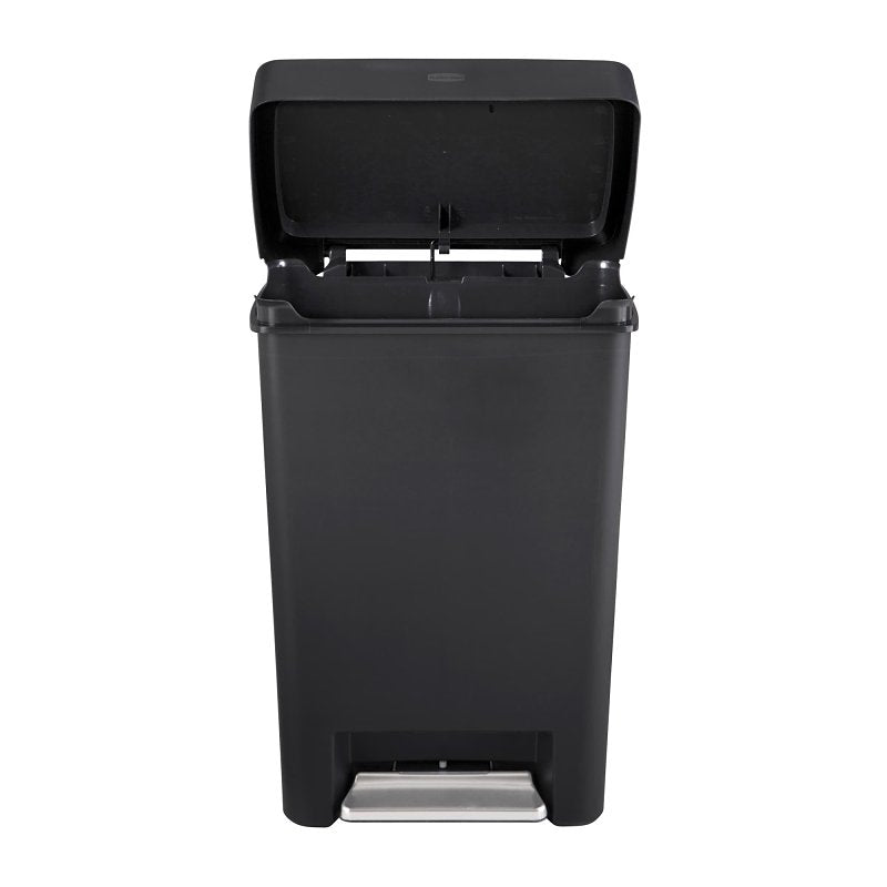 Rubbermaid 2201868 Step-On Trash Can, 13 gal Capacity, Plastic, Charcoal, Controlled Lid Closure