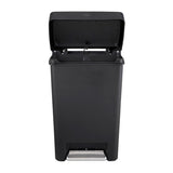 Rubbermaid 2201868 Step-On Trash Can, 13 gal Capacity, Plastic, Charcoal, Controlled Lid Closure