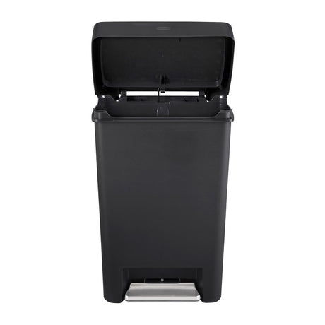 Rubbermaid 2201868 Step-On Trash Can, 13 gal Capacity, Plastic, Charcoal, Controlled Lid Closure