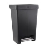 Rubbermaid 2201868 Step-On Trash Can, 13 gal Capacity, Plastic, Charcoal, Controlled Lid Closure