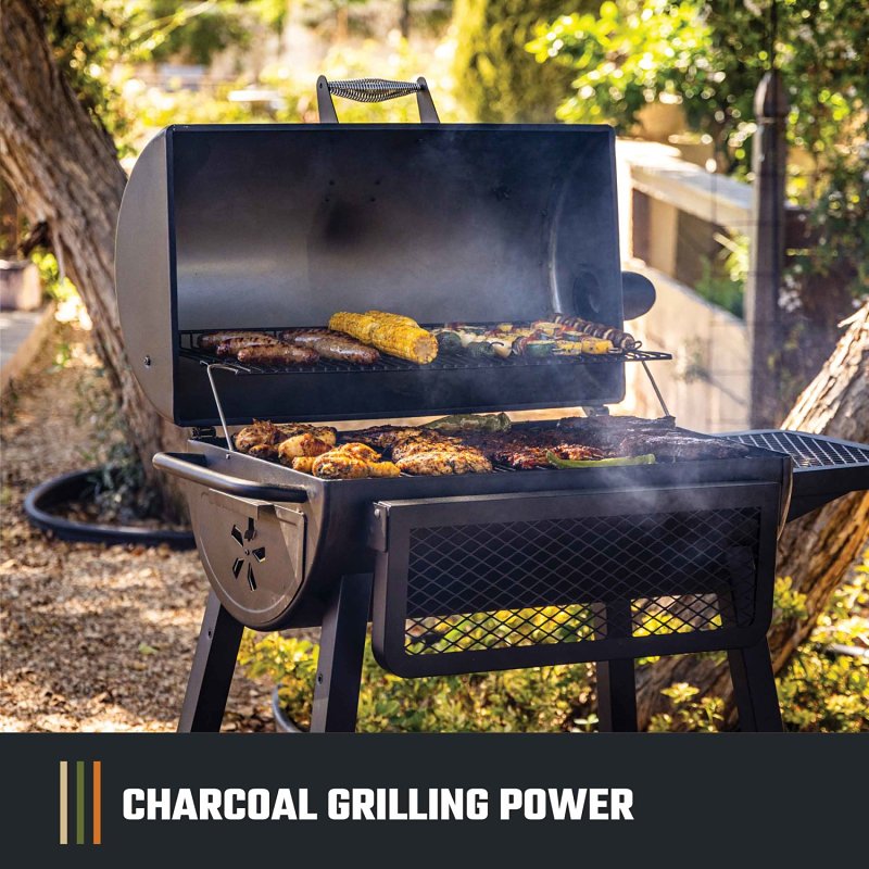 Oklahoma Joe's Laredo 900 Series 26302351 Charcoal Grill, 558 sq-in Primary Cooking Surface, Black, Rack Storage