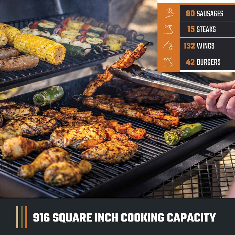 Oklahoma Joe's Laredo 900 Series 26302351 Charcoal Grill, 558 sq-in Primary Cooking Surface, Black, Rack Storage