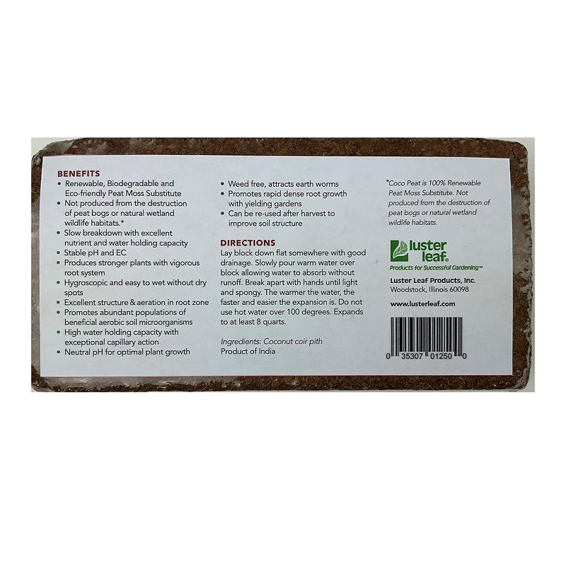 luster leaf Garden Dreams 1250 Coco Coir, 1.4 lb