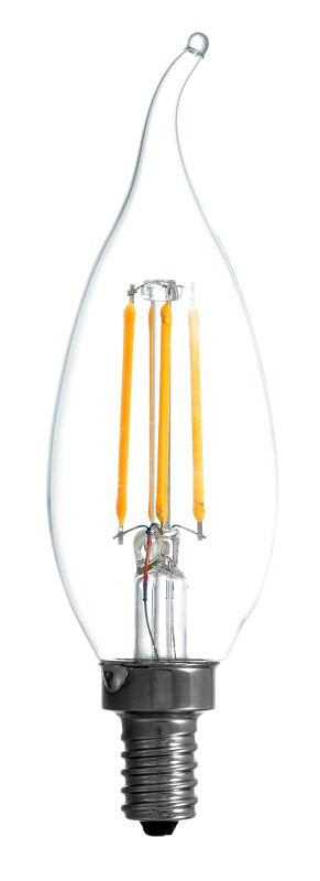 Sylvania TruWave Series 42097 LED Bulb, Bent Tip Lamp, 25 W Equivalent, Candelabra E12 Lamp Base, Dimmable, Clear