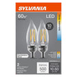 Sylvania 42597 LED Bulb, 5CCT Selectable, B10 Lamp, 60 W Equivalent, E12 Candelabra Lamp Base, Dimmable, Clear