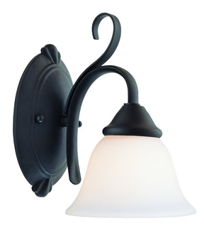 Boston Harbor F3-1W-3L Single Light Vanity Fixture, 60 W, 120 V, CFL, Steel, Matte Black