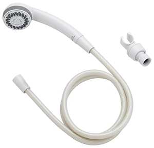 Boston Harbor DS3068WH Handheld Showerhead, 1.75 gpm, 1/2 in Connection, Threaded, PVC, 1-5/8 in Dia, 60 in L