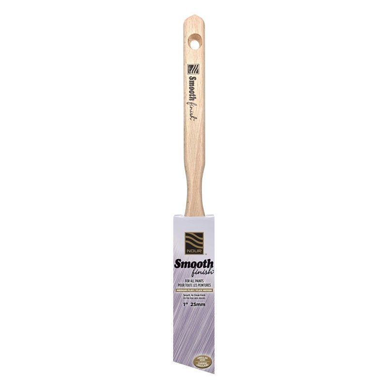 Nour 4441-25N Paint Brush, 1 in W, Angular Brush, Synthetic Bristle, Sash Handle