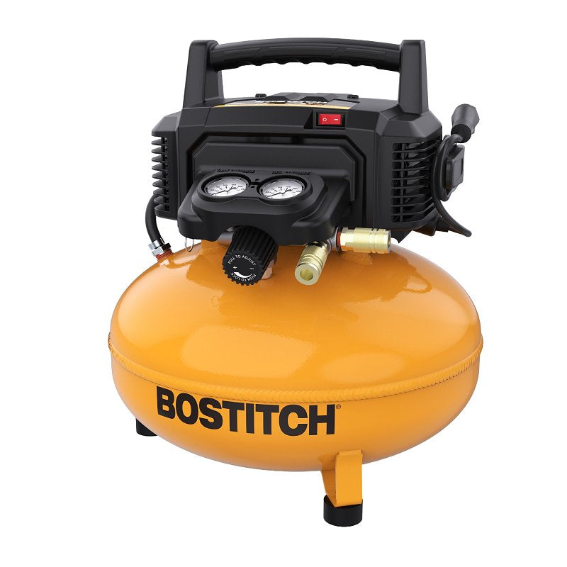 Bostitch BXCM02012 Portable Air Compressor, Electric, 6 gal Tank, 120 V, 150 psi Pressure, 2.6 scfm Air