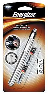 Energizer PLED23AEH LED Penlight, AAA Battery, 11 Lumens, 27 m Beam Distance, 16 hr Run Time, Silver