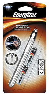 Energizer PLED23AEH LED Penlight, AAA Battery, 11 Lumens, 27 m Beam Distance, 16 hr Run Time, Silver