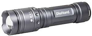 DieHard 41-6123 Twist Flashlight, AA Battery, Alkaline Battery, LED Lamp, 1700 Lumens, Flood, Spot Beam, Gray