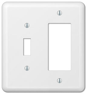 Amerelle Devon Series 935TRW Wallplate, 5 in L, 4-5/8 in W, 2-Gang, Steel, White, Screw Mounting, Pack of 3