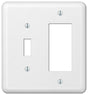 Amerelle Devon Series 935TRW Wallplate, 5 in L, 4-5/8 in W, 2-Gang, Steel, White, Screw Mounting, Pack of 3