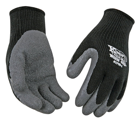 Warm Grip 1790-M Thermal Protective Gloves, Men's, M, 11 in L, Wing Thumb, Knit Wrist Cuff, Acrylic/Latex, Black