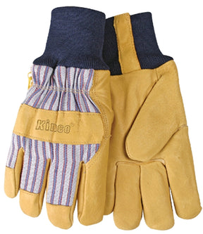 Heatkeep 1927KW-L Thermal Protective Gloves, Men's, L, Angled Wing Thumb, Knit Wrist, Cotton Blend Canvas