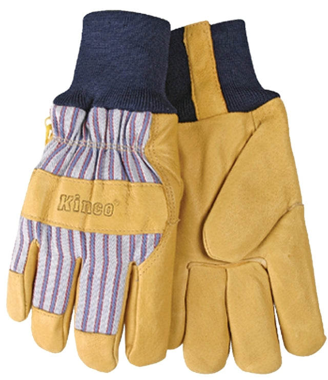 Heatkeep 1927KW-L Thermal Protective Gloves, Men's, L, Angled Wing Thumb, Knit Wrist, Cotton Blend Canvas