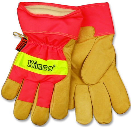 Heatkeep 1938-M Work Gloves, Men's, M, Wing Thumb, Orange/Palamino