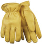 Heatkeep 90HK-M Gloves, Men's, M, 10 in L, Keystone Thumb, Easy-On Cuff, Deerskin Leather, Yellow