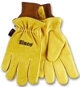 Heatkeep 94HK-L Driver Gloves, Men's, L, 13 in L, Keystone Thumb, Knit Wrist Cuff, Pigskin Leather, Gold