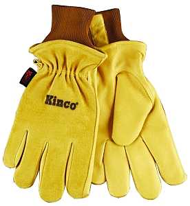 Heatkeep 94HK-XL Driver Gloves, Men's, XL, 13 in L, Keystone Thumb, Knit Wrist Cuff, Pigskin Leather, Gold