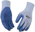 Kinco 1791-L Coated Gloves, Men's, L, 7 to 8 in L, Knit Wrist Cuff, Latex Coating, Latex/Polyester, Blue/Gray