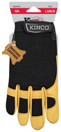 KincoPro 101-L Safety Gloves, Men's, L, Wing Thumb, Hook and Loop, Polyester/Spandex, Gold